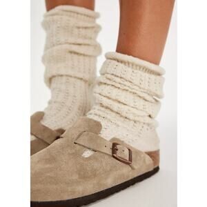 Birkenstock Boston Soft Footbed Clogs in taupe suede